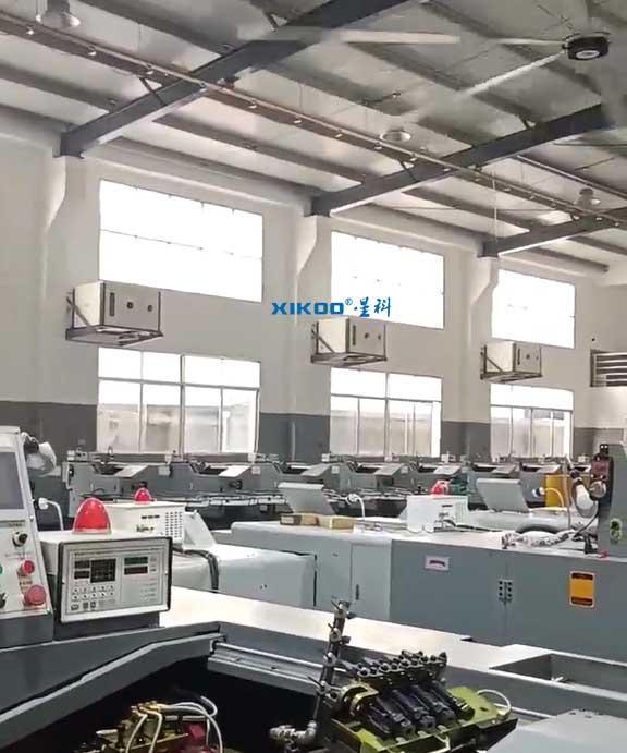 精密加工中心整體制冷降溫，應用蒸發冷省電空調- 臥式射流機組